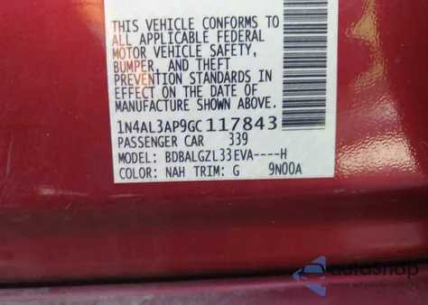 2016 Nissan Altima 2.5 S z USA, uszkodzony, nr VIN 1N4AL3AP9GC117843